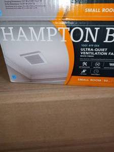 lot 39 image: 50 CFM WallCeiling Mount Roomside Installation Bathroom Exhaust Fan, ENERGY STAR by Hampton Bay- open box not used