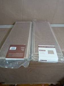 lot 87 image: Dark Beige 8.5 in. x 26.6 in. Non-Slip Rubber Back Stair Tread Cover (Set of 14) by Ottomanson- 2 sets - not used