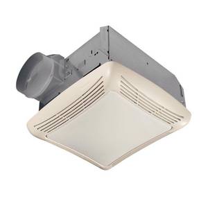 lot 76 image: 50 CFM Ceiling Bathroom Exhaust Fan with Light by Broan-NuTone- open box not used