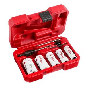 lot 100 image: Hole Dozer General Purpose Bi-Metal Hole Saw Set with Carbide Hole Saw (7-Piece) by Milwaukee- open box