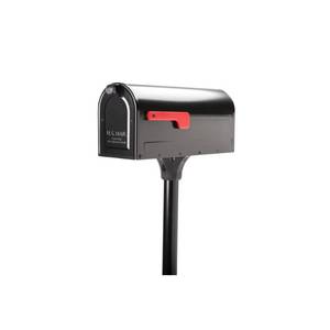 lot 89 image: MB1 Post Mount Mailbox and 2 in. In-Ground Post Kit Black by Architectural Mailboxes- open box not used
