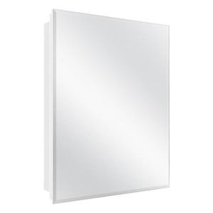 lot 81 image: 23-58 in. x 30 in. Recessed or Surface Mount Beveled Frameless Medicine Cabinet by Glacier Bay - open box not used