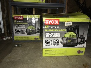 lot 26 image: Ryobi 2-Cycle Gas Blowers Salvage Lot (Lot of 2)