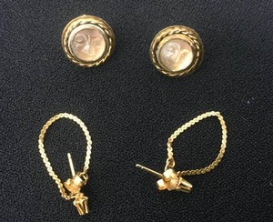 Stamped 14K Gold Earrings