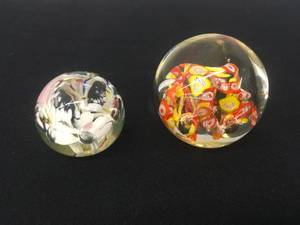Two Glass Paperweights