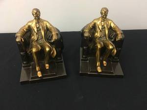 Pair of Lincoln in the Chair Bookends
