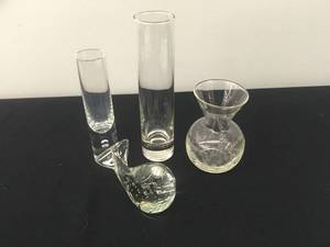 Four Pieces of Decorative Glassware & Dcor