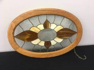Oval Stained Glass Wall Hanging