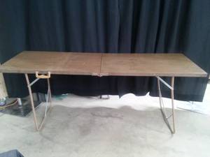 lot 111 image: VINTAGE METAL FOLDING TABLE