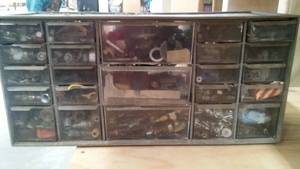 lot 128 image: METAL GARAGE ORGANIZER. FULL