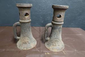 lot 155 image: PAIR OF ANTIQUE SCREW BOTTLE JACKS
