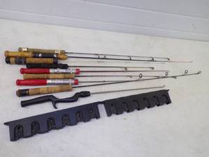 lot 22 image: Ice Fishing Rods and Rod Holders