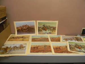 lot 36 image: 10 VINTAGE - Charles M. Russell PaintingsPrints - WESTERN HERITAGE - READY FOR FRAMING - SEE PICTURES
