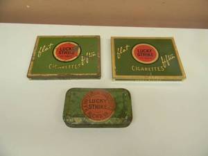 lot 51 image: VINTAGE LUCKY STRIKE TOBACCO TINS - NICE SET - SEE PICTURES