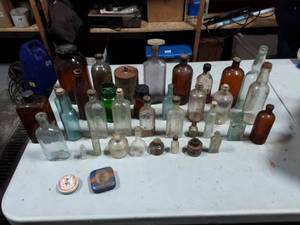 lot 23 image: Collection Of Old Medicine Bottles & Others