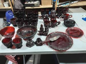 lot 26 image: Large Lot Of Red Glassware