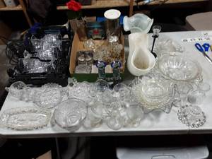 lot 28 image: Large Lot Of Glassware, Crystal, Goblets, Art Glass, & More