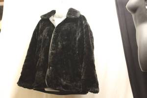 lot 18 image: Black Leather and fur reversible co...