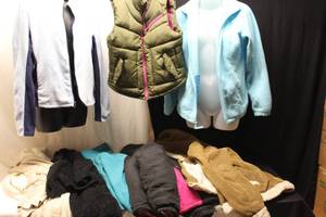 lot 43 image: several coats, jackets, sweaters...