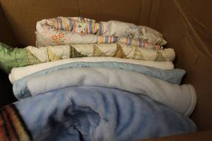 lot 54 image: 4 baby blankets, 2 quilts, 14 recei...