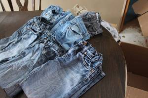 lot 66 image: 8 pair 5T  jeans with adjustable wa...