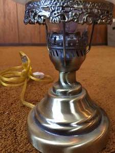 Vintage Brass Table lamp with Glass Shade