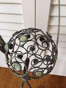 Metal and Glass Crane Garden Art