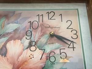 Floral Ingraham Battery Operated Wall Clock