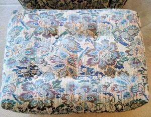 Floral Print Upholstered Armchair and Ottoman