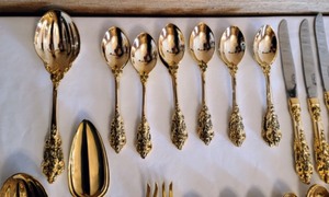 F.B. Rogers Gold Tone Flatware Set
