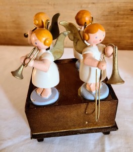 Trio of Vintage Wooden Music Boxes