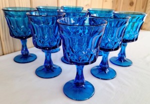 Beautiful Blue Glass Goblets