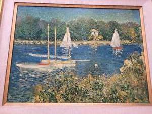 Sailboat Oil on Canvas Framed Art