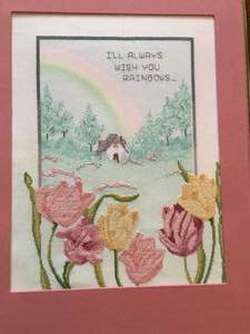 Embroidered Rainbow Framed Art