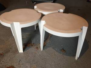 3 Plastic Stacking Patio Tables