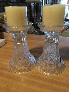 Two Crystal Studio Candle Holders
