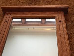Oak Wall Mirror  Coat Rack