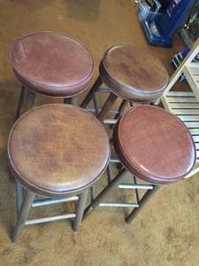 Four Padded Bar Stools