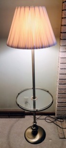 Brass Floor Lamp w Table Feature
