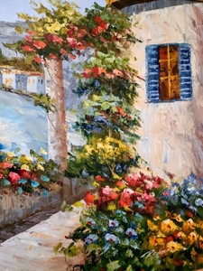 Vibrant Scenic Ocean Oil Painting