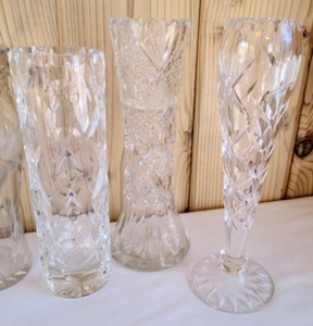 Variety of CutPressed Glass Vases