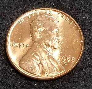 lot 09 image: 1958-D BU ROLL OF 50 US WHEAT CENTS