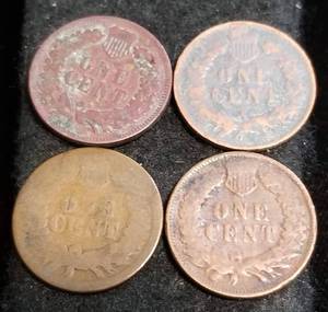 lot 31 image: 4 INDIAN HEAD CENTS 1864 1899 1904 1906