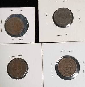 lot 36 image: 4 INDIAN HEAD CENTS 1897 1898 1899 1900