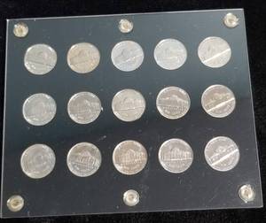 lot 03-A image: SET OF PROOF JEFFERSON NICKELS 1950-1964 HIGH GRADE COINS