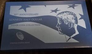 lot 04-A image: 2014 KENNEDY 50th ANNIVERSARY SILVER HALF DOLLAR 4 COIN SET ORIGINAL MINT PACKAGING