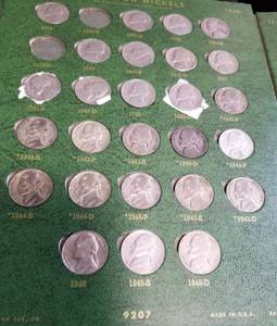 lot 17-A image: nearly complete SET OF JEFFERSON NICKELS 1938-1988 (115 coins)