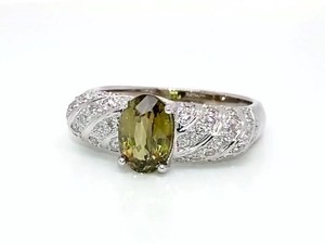 lot 7 image: 2.10 carat Natural Alexandrite Estate Ring Surrounded by Diamonds in 18k White Gold (GIA Certification) $7500 Retail
