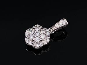 lot 18A image: 14 Carat Diamond Estate Cluster Pendant in 14k White Gold $1599 Retail