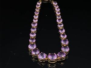 lot 25 image: 7.25 Carat Amethyst Estate Bracelet in 14k Yellow Gold $1299 Retail